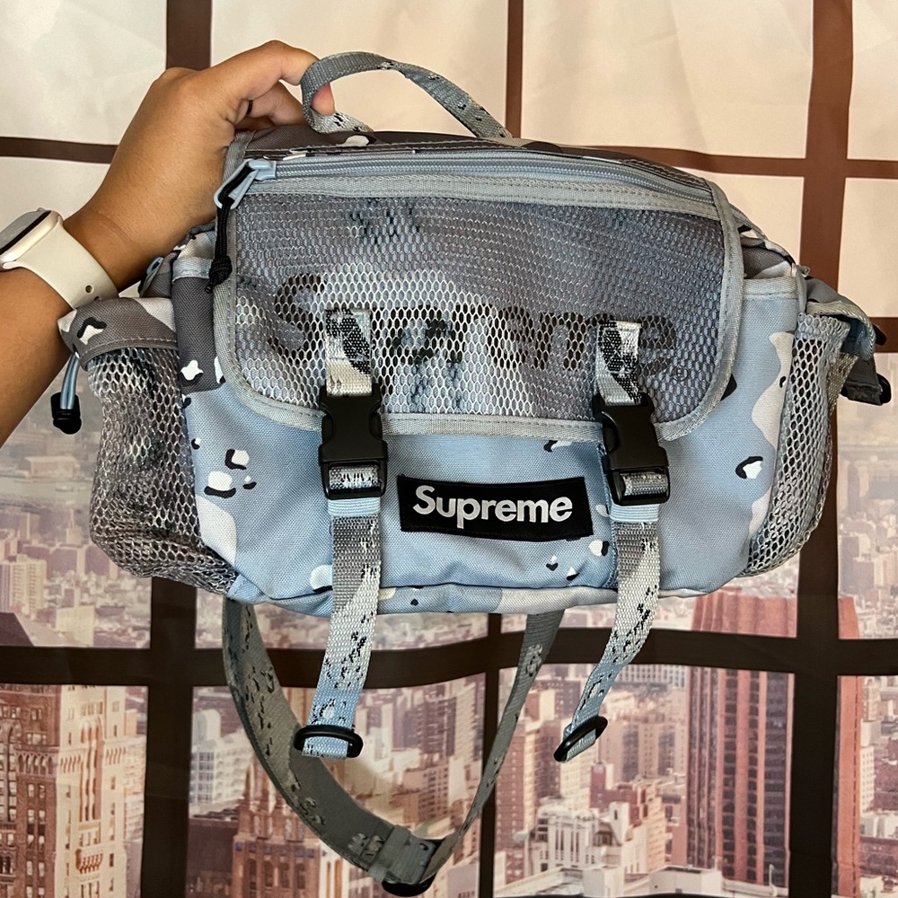 SOLD Supreme (Authentic) Waist Bag Blue Chocolate Chip Camo (Good/Fair Cond.)